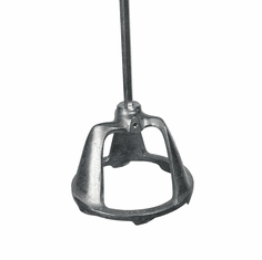 Round Zinc Aluminum Mixer Blade 5-55 Gal Buckets & Drums - 3/8" HEX x 5-3/4" Head to 23 1/2" Shaft Length