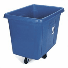 Rubbermaid Mobile Collection Recycling Container Cube Truck, Blue 16 cu ft