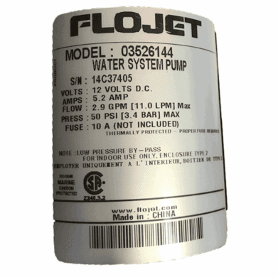 RV Flojet 03526-144 Triplex Diaphragm Automatic Water System Pump