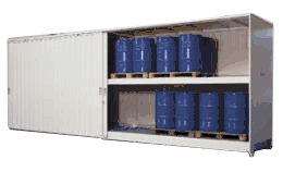 Single-Depth Enclosed Drum Storage 48 Drum, 767 Gallon Sump