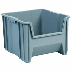 Stak-N-Store Container Bins -2 PACK-Gray-LARGE<br>OD: 12-1/2"H x 17-1/2"L x 16-1/2"W