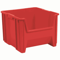 Stak-N-Store Container Bins-2 PACK- Red-LARGE<br>OD: 12-1/2"H x 17-1/2"L x 16-1/2"W
