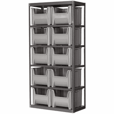 Stak-N-Store Steel 6 Shelf System<br>Holds: 10 Single-Large Stak-N-Stor Container Bins