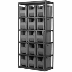 Stak-N-Store Steel 6-Shelf System<br>Holds: 15 Single-Small Stak-N-Stor Container Bins