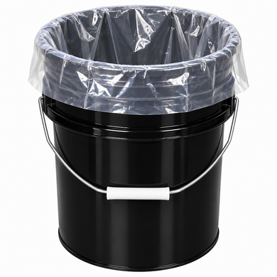 Tie-Top, 5 Gallon, LDPE, 4 mil Round Bottom Flexible Liners,400 Pack
