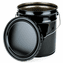 Unlined  Rust-Inhibitor 5 Gallon Open-Head Steel Pail With Lug Cover | Plain Black - 28 Gauge