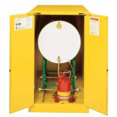 Vertical Roller  Manual Justrite Safety Drum Storage Cabinets 2-30 gal | 65" H x 43" W x 34" D