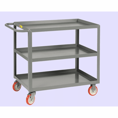Welded Service Cart Shelf Lip Shelves  3 Shelves  24" x 36"