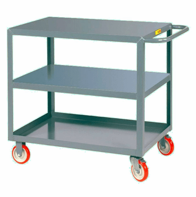 Welded Service Cart with 3 Flush Shelves  24" x 36"