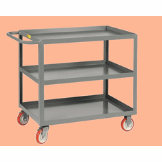 Welded Service Cart With Lip Shelves  | 3 Shelves  18" x 24"