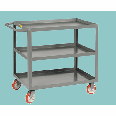 Welded Service Cart with Shelf Lip |  3 Shelves  30" x 48"