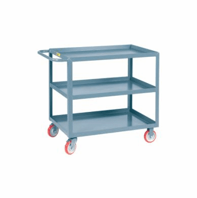 Welded Service Carts w/ Flush Top & Middle Shelves 3 Shelves  24" x 48"