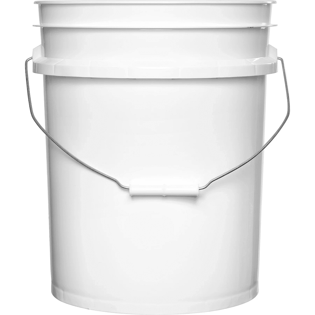 White 5 Gallon Buckets and Flat Lids Food Grade Combo 6 Pack Special