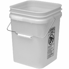 White Economy Square 4 Gallon Plastic Bucket, 18 Pack<br><font color="#FF0000">Free Shipping</font>