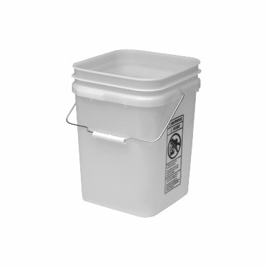 White Economy Square 4 Gallon Plastic Bucket, 18 Pack<br><font color="#FF0000">Free Shipping</font>