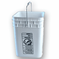White Square 4 Gallon Plastic Bucket, 6 Pack-FREE SHIPPING