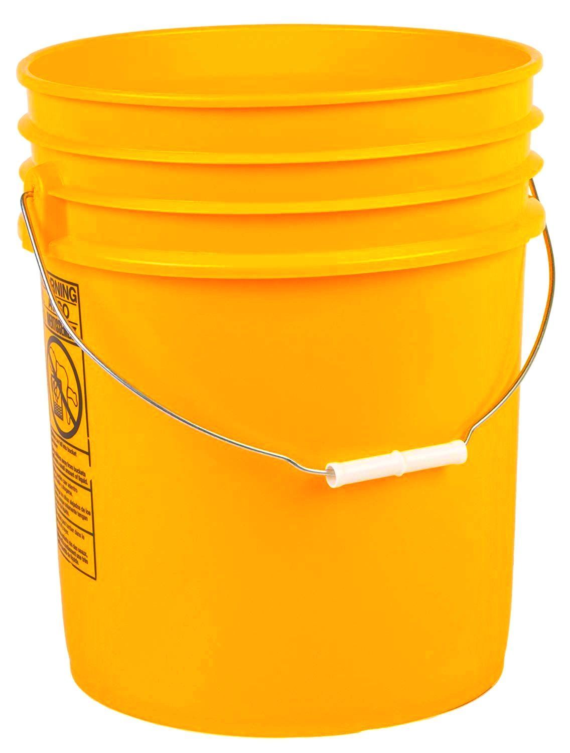 Yellow 5 Gallon Buckets and Spout Lids Food Grade Combo 3 Pack Special