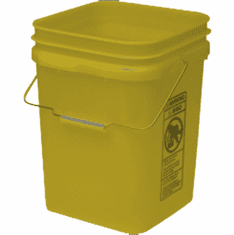 Yellow Economy Square 4 Gallon Plastic Bucket, 18 Pack<br><font color="#FF0000">Free Shipping</font>