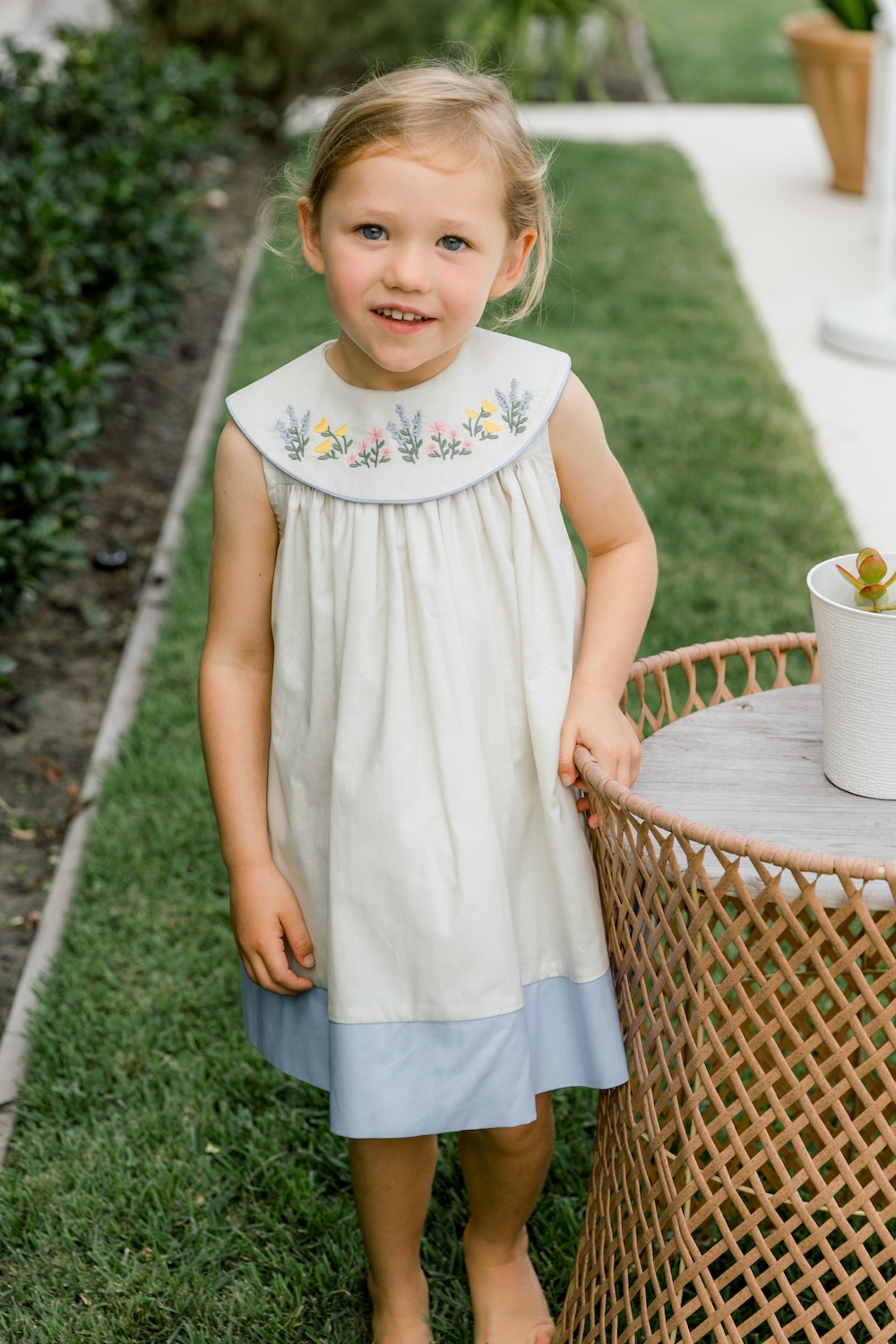 Bailey Boys Girls Heritage Blue Floral Sleeveless Float Dress