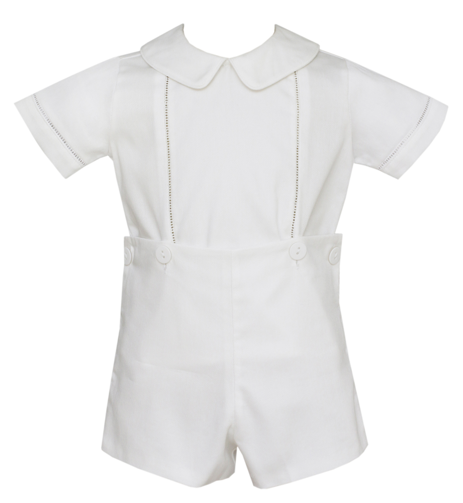 Claire & Charlie Baby / Toddler Boys White Pique Dressy Short Set