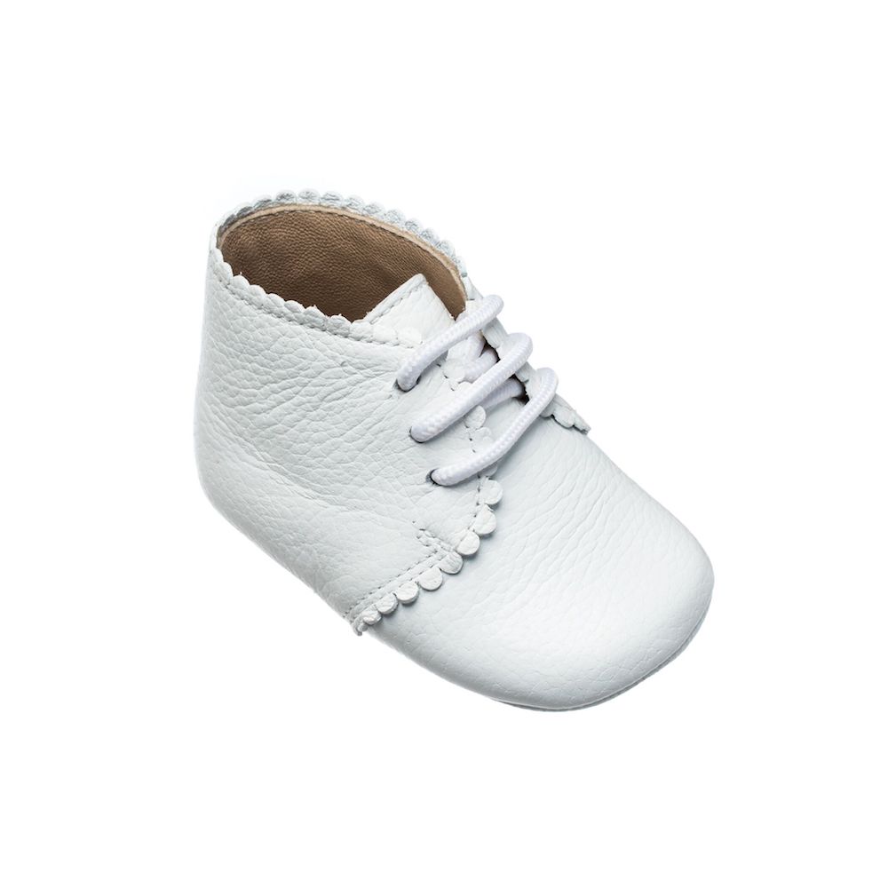 Elephantito Baby Shoes Girls Scallop Bootie White