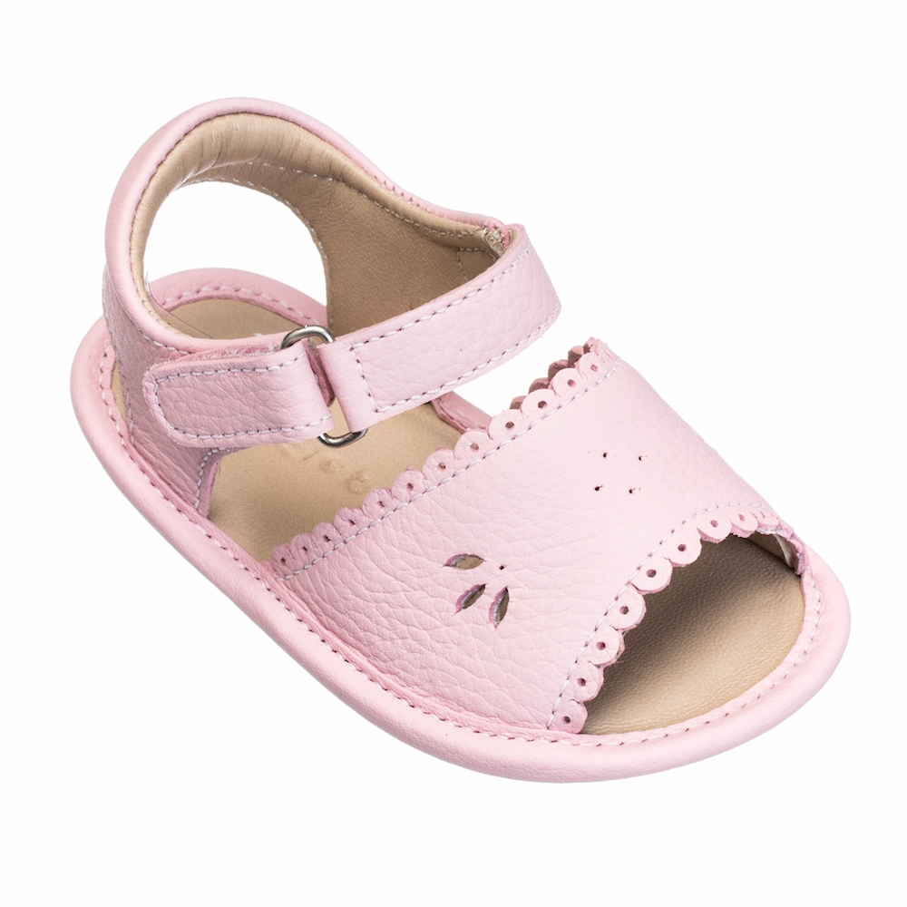 Elephantito Baby Shoes Girls Scallop Sandals Light Pink
