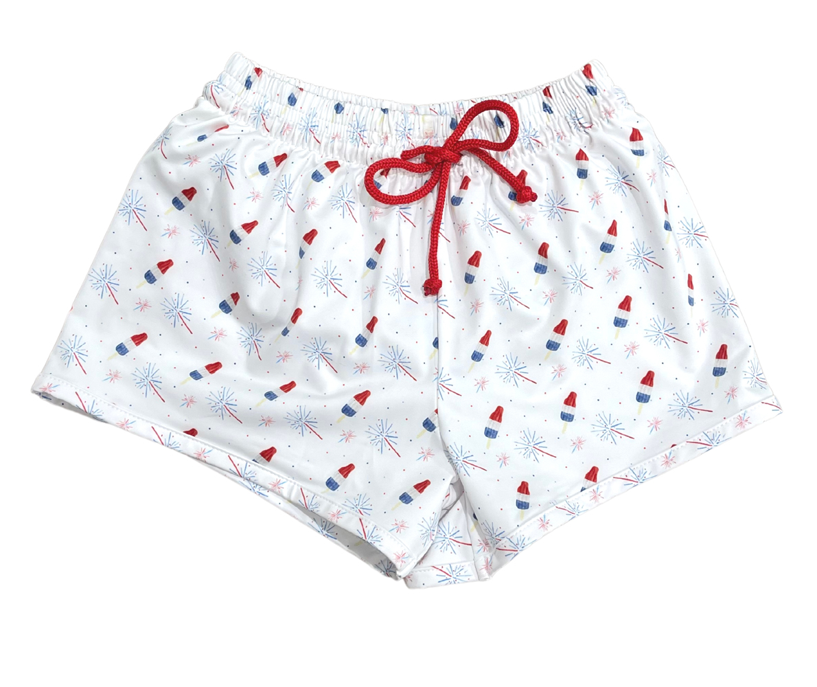 James & Lottie Boys James Swim Trunks Patriotic Popsicles