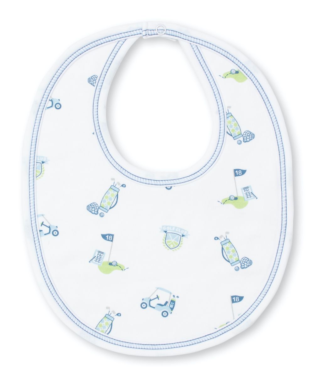 Kissy Kissy Baby Boys 18 Holes / Longest Drive Golf Print Bib Blue