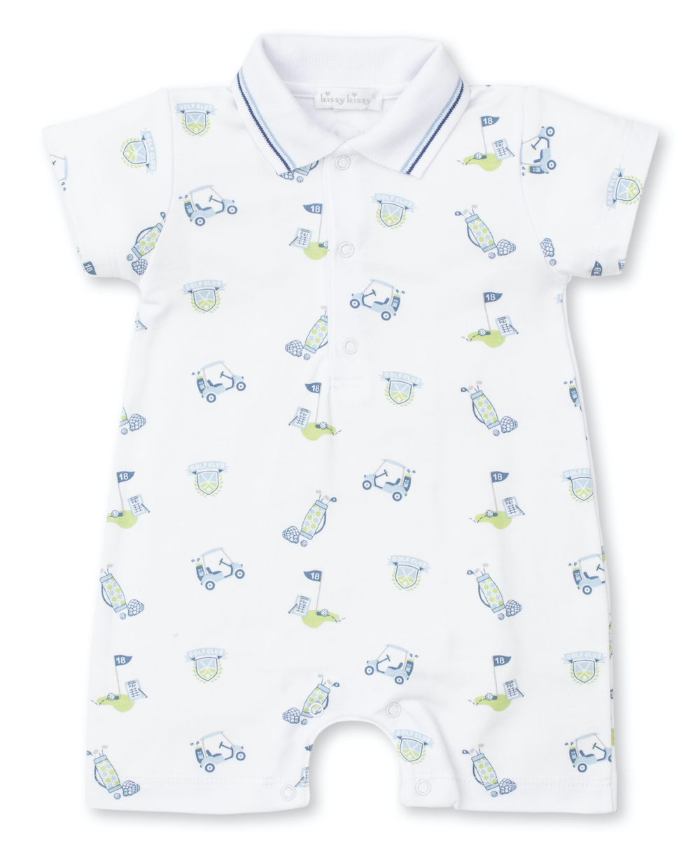 Kissy Kissy Baby Boys 18 Holes Golf Print Playsuit Romper Blue
