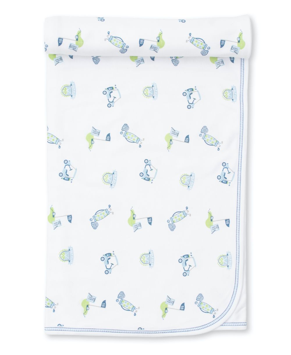 Kissy Kissy Baby Boys 18 Holes Golf Print Receiving Blanket Blue