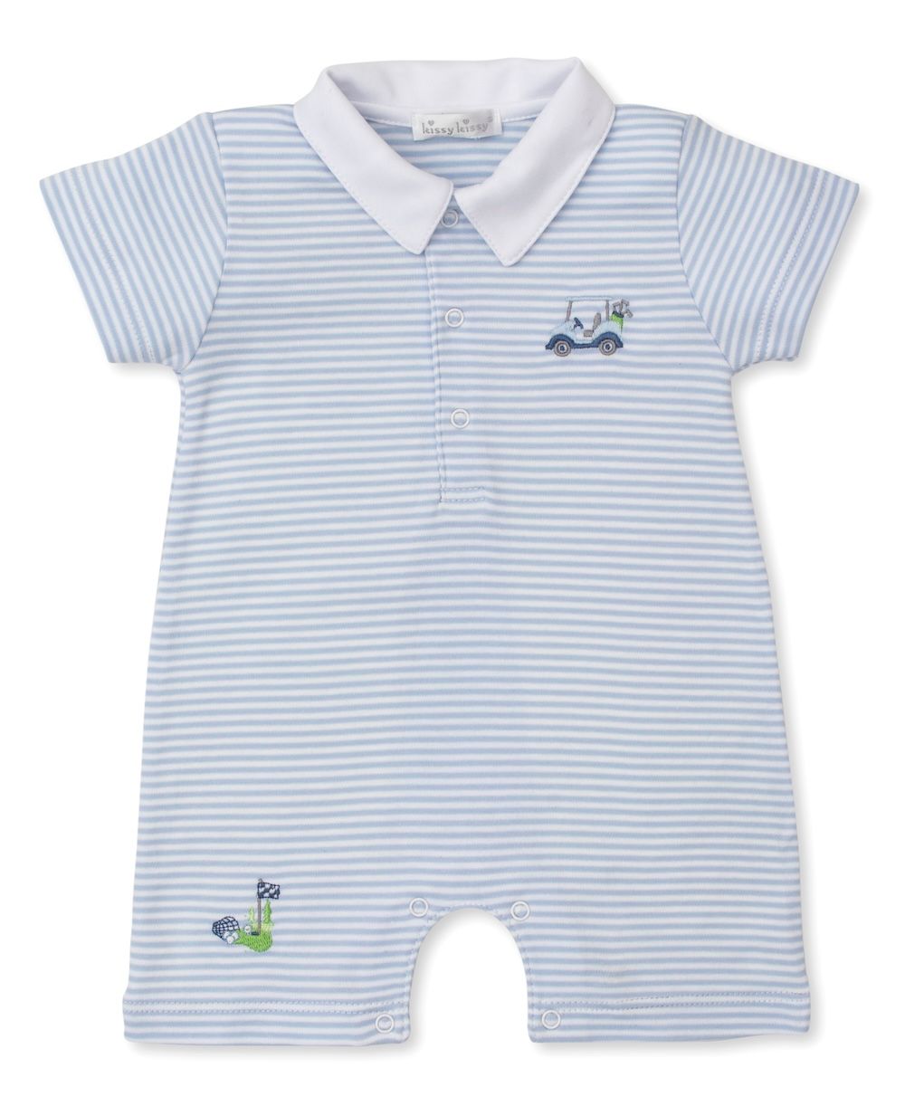 Kissy Kissy Baby Boys Blue Stripe Golf Club Romper