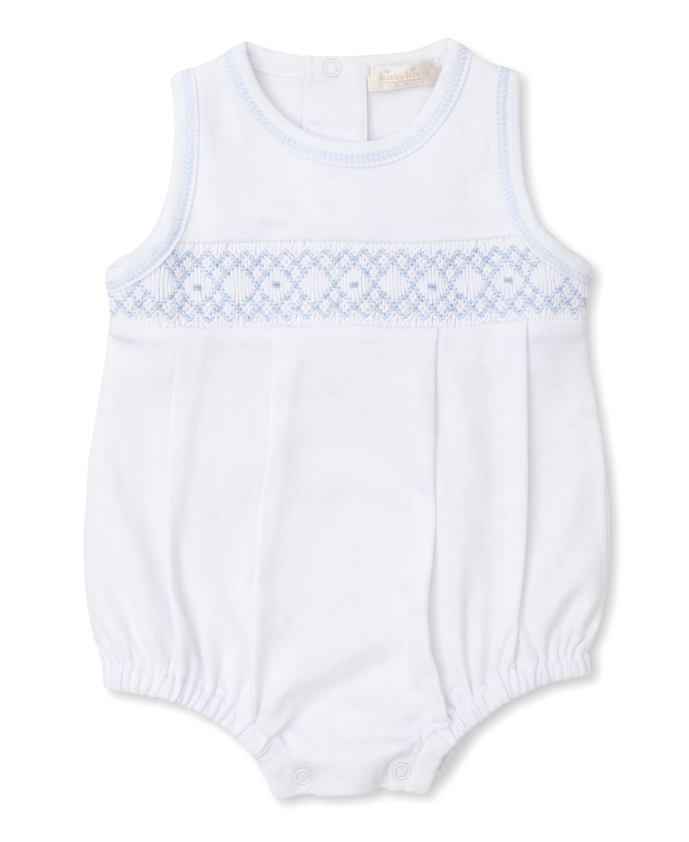 Kissy Kissy Baby Boys Sleeveless White Bubble Smocked in Blue