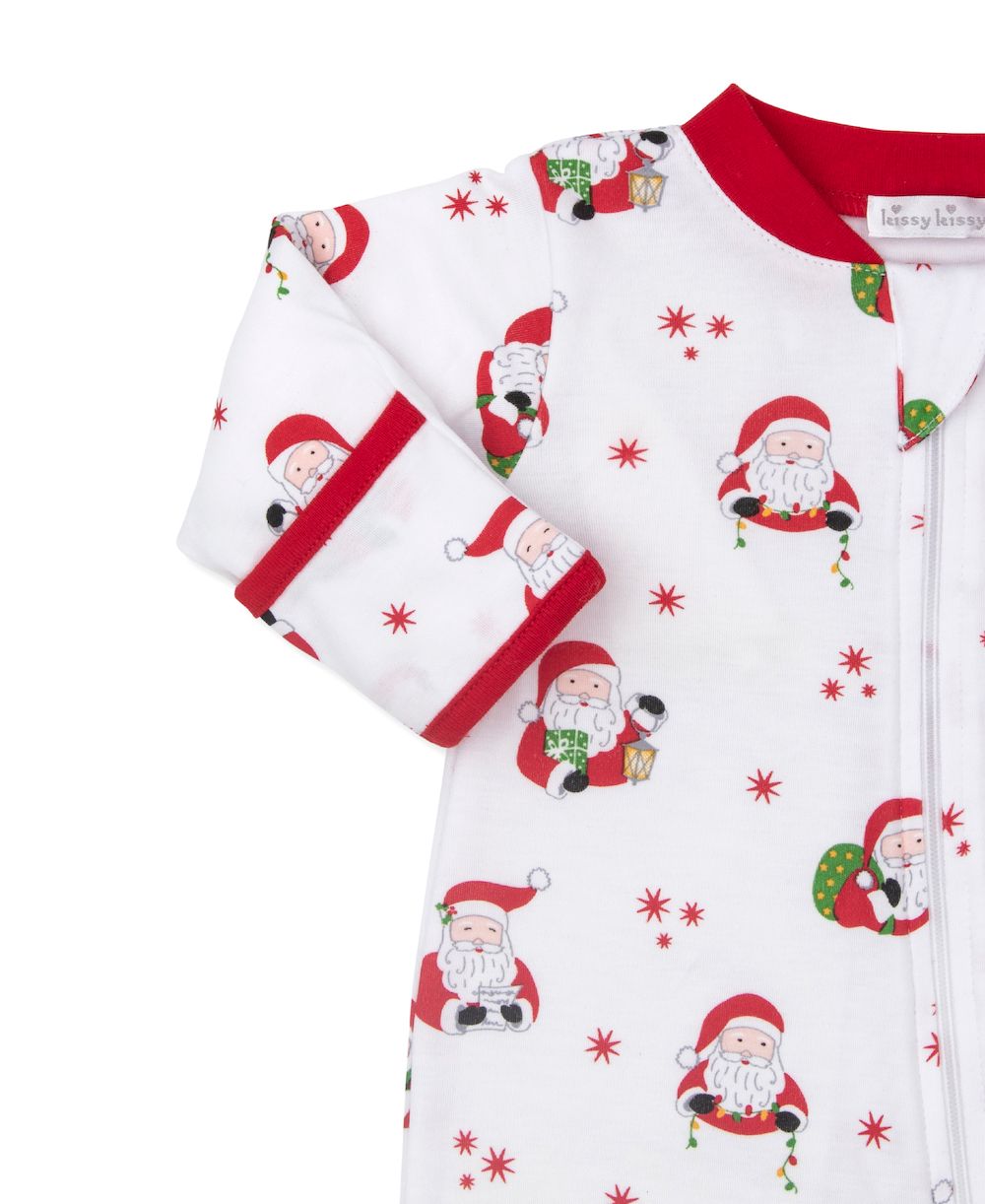 Kissy Kissy Baby Footie with Zipper Santa Claus Print