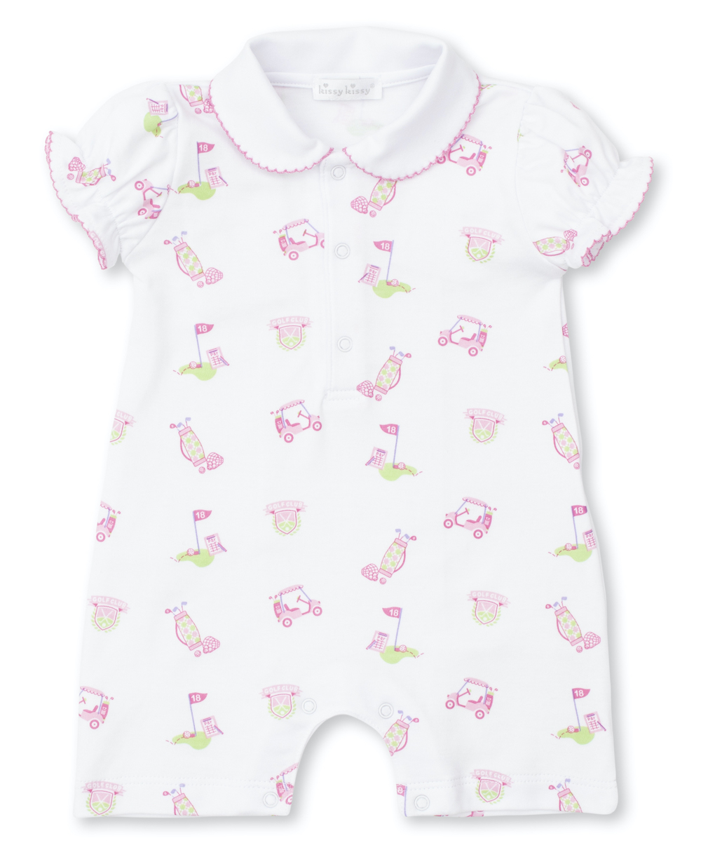 Kissy Kissy Baby Girls 18 Holes Golf Print Playsuit Romper Pink