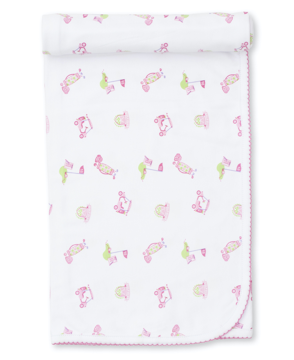 Kissy Kissy Baby Girls 18 Holes Golf Print Receiving Blanket Pink