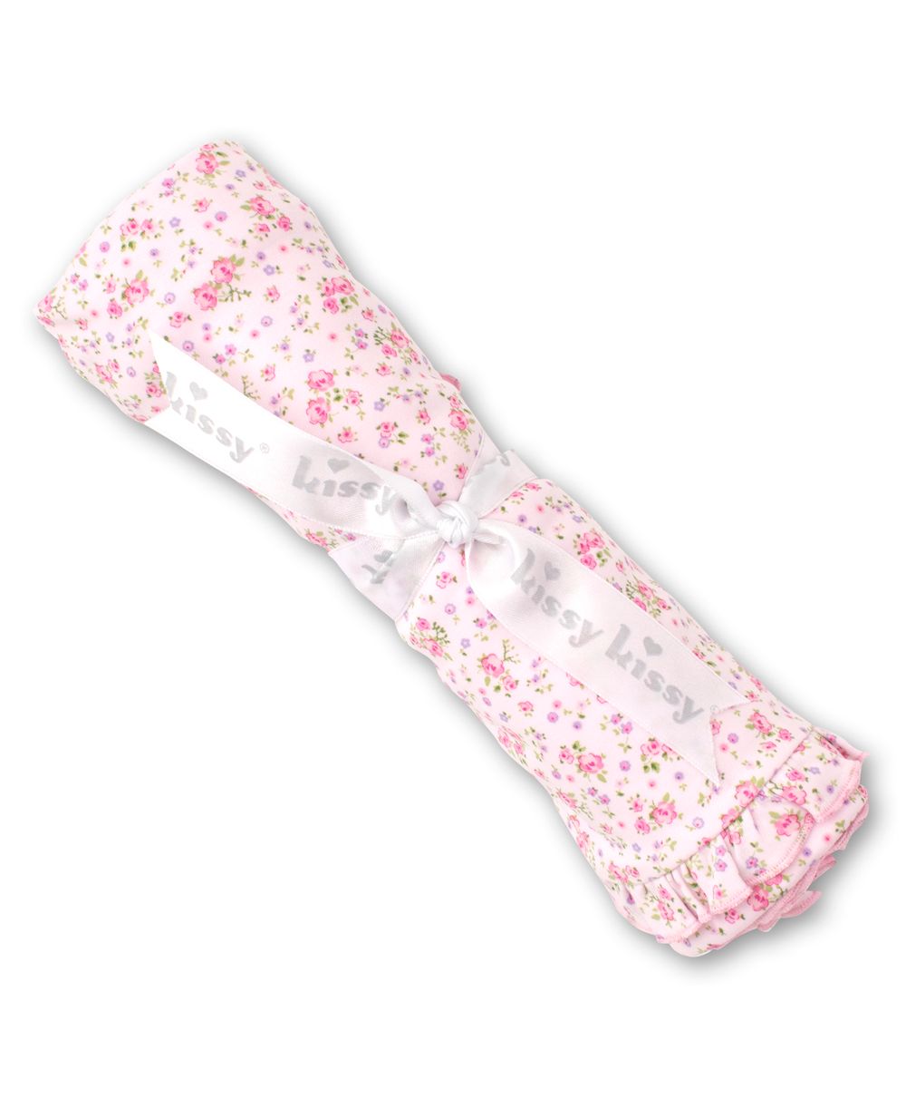 Kissy Kissy Baby Girls Dusty Rose Pink Floral Receiving Blanket