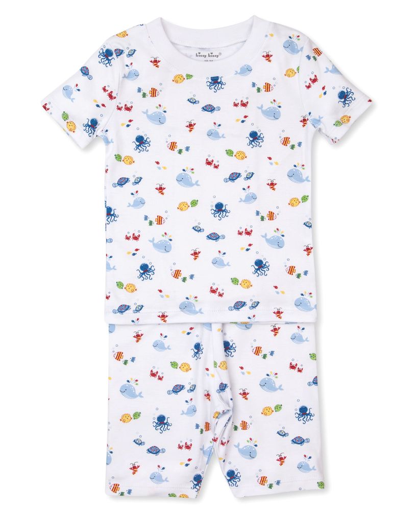 Kissy Kissy Boys Blue Ocean Oasis Print Short Pajamas