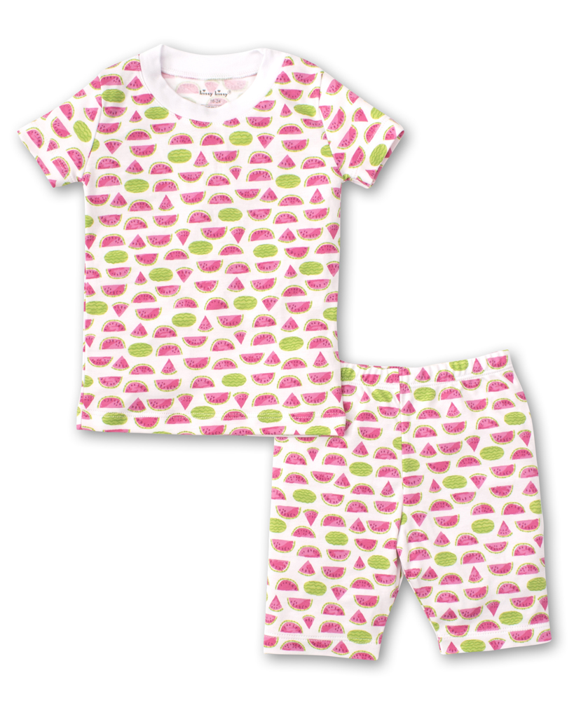 Kissy Kissy Girls Hot Pink Whimsical Watermelons Short Pajamas