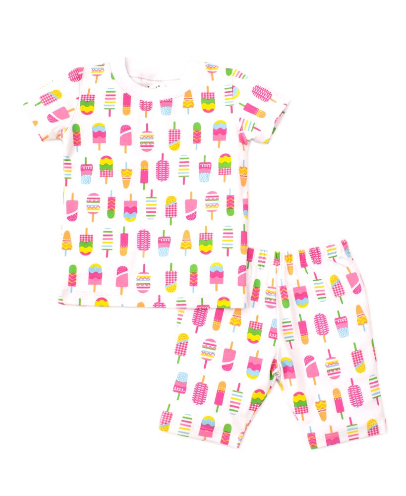 Kissy Kissy Girls Pink Ice Pops Popsicles Snug Fit Short Pajamas