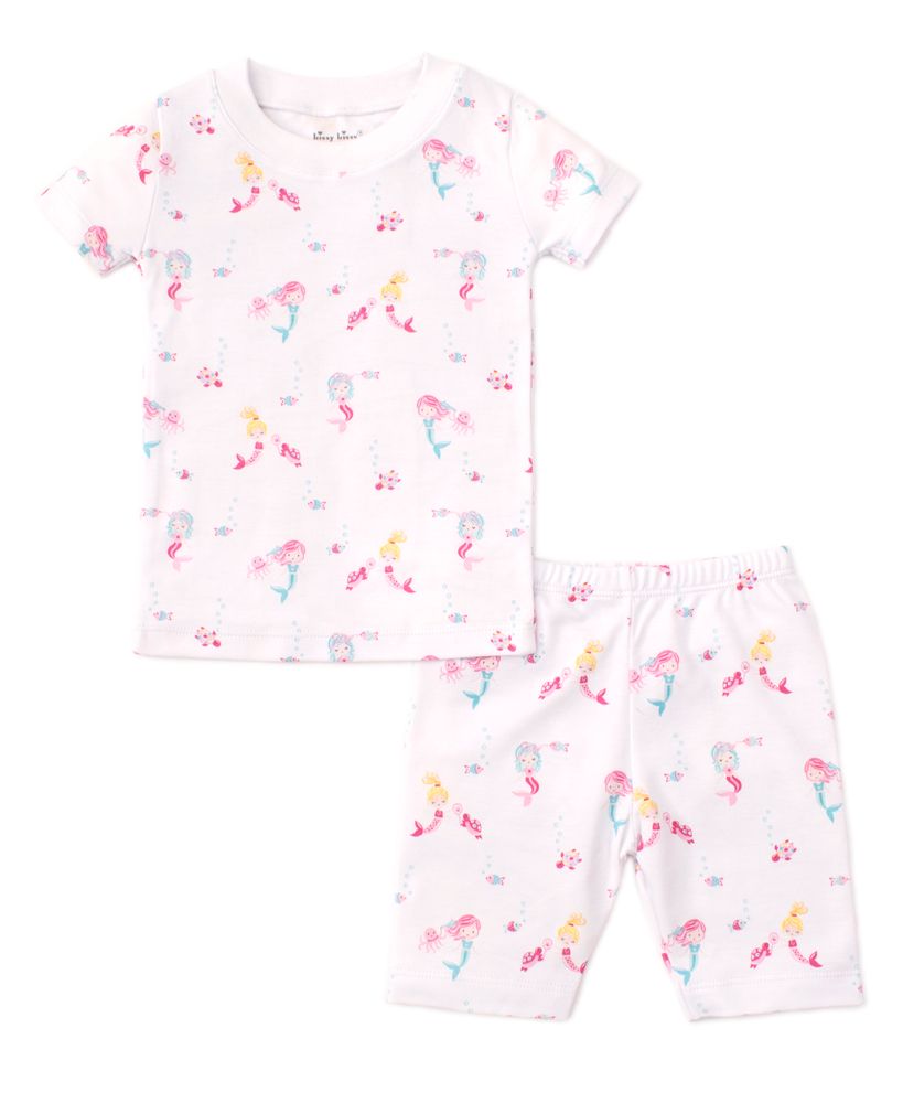 Kissy Kissy Little Girls Pink Mermaid Glamour Snug Fit Short Pajamas