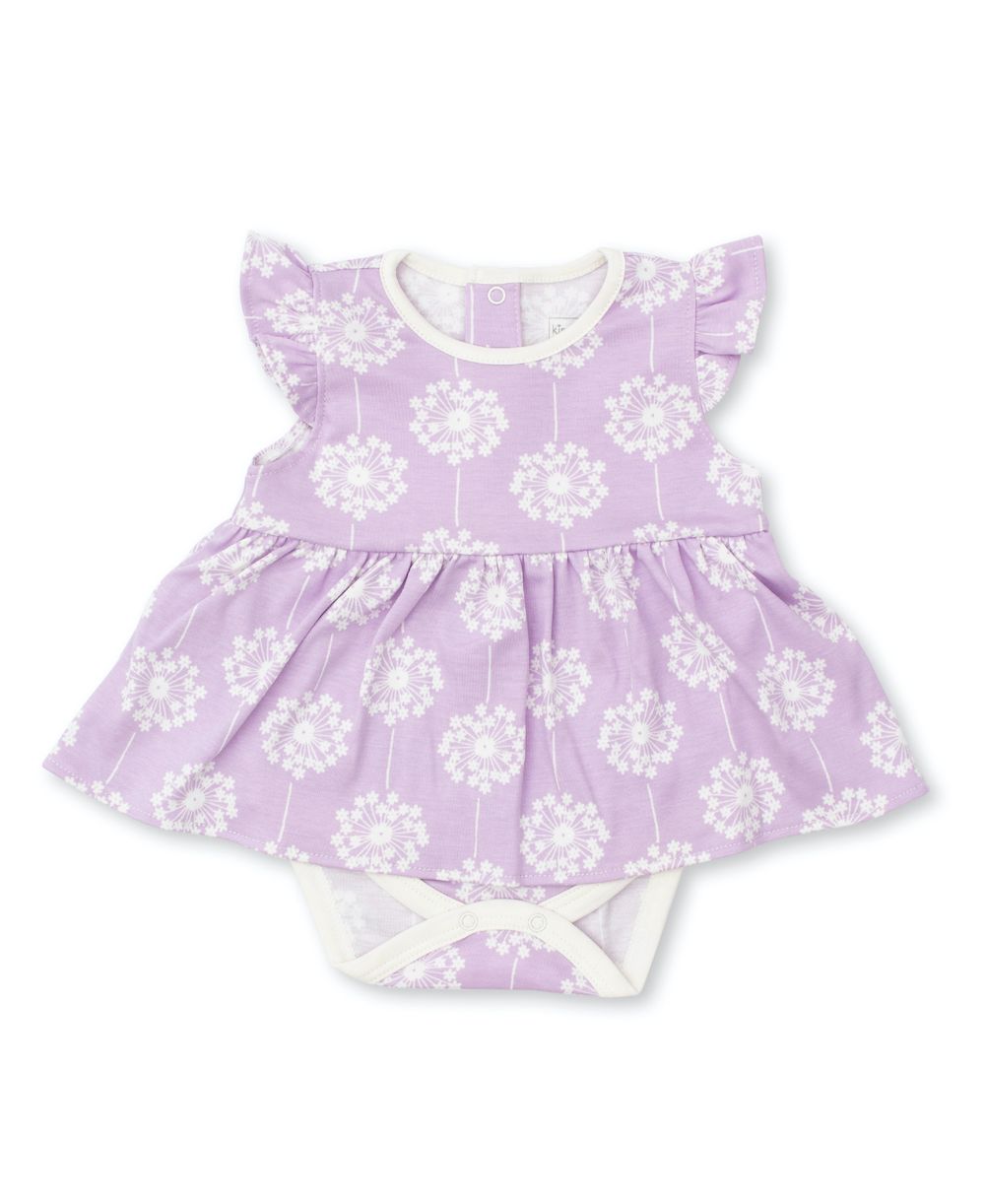 Kissy Kissy Love Baby Girls Lavender Dandelion Flowers Bodysuit Dress