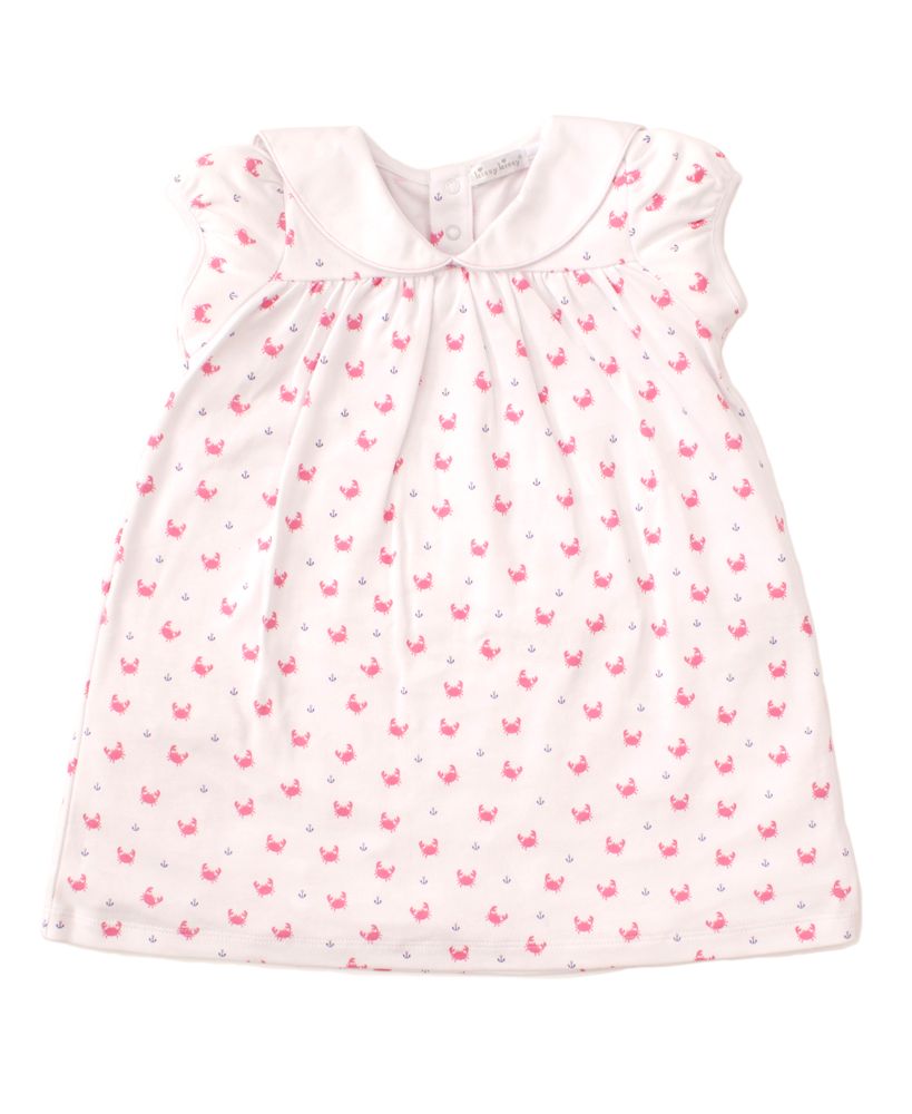Kissy Kissy Toddler Girls Pink Crab Craze Print Dress