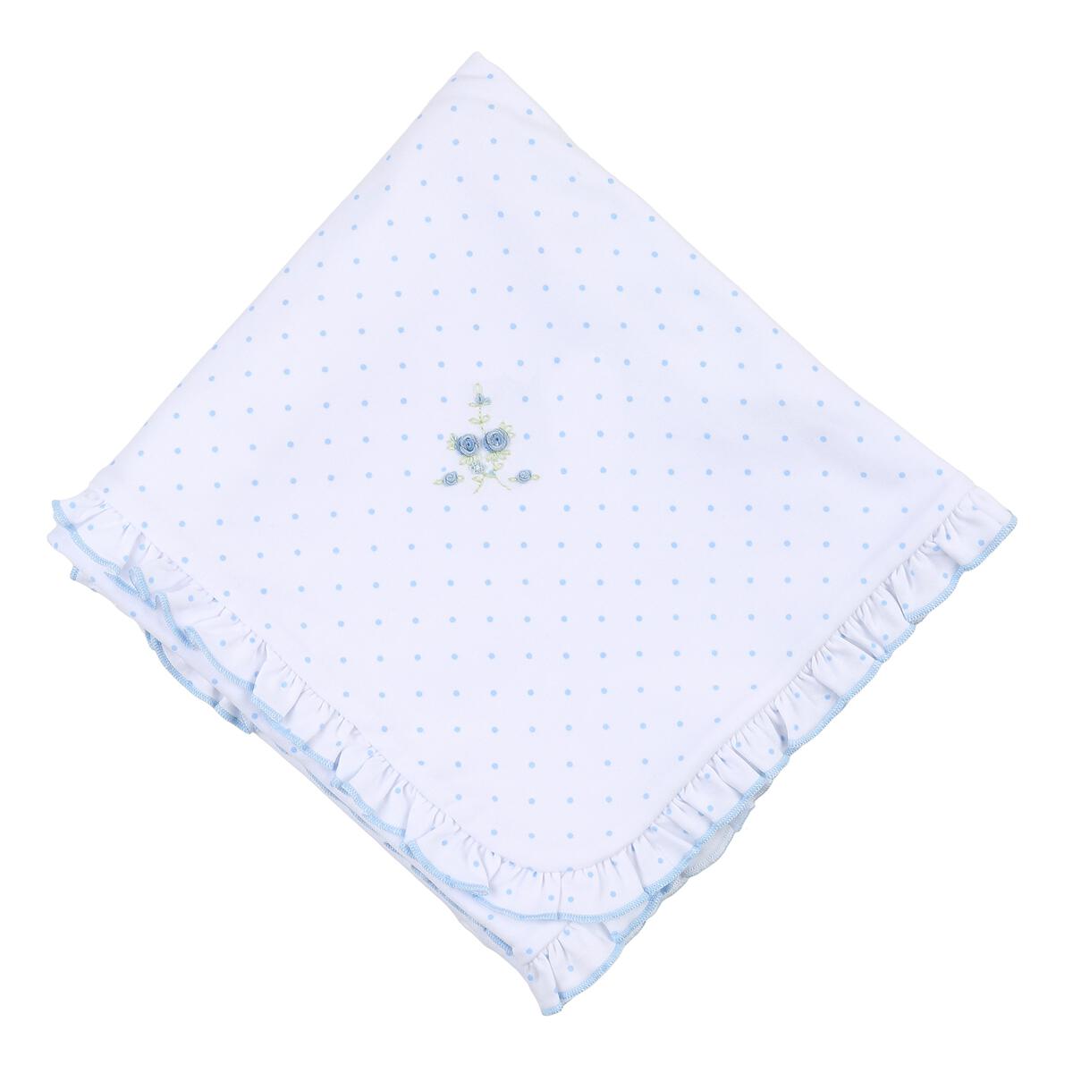 Magnolia Baby Girls Anna's Classics Embroidered Ruffle Receiving Blanket