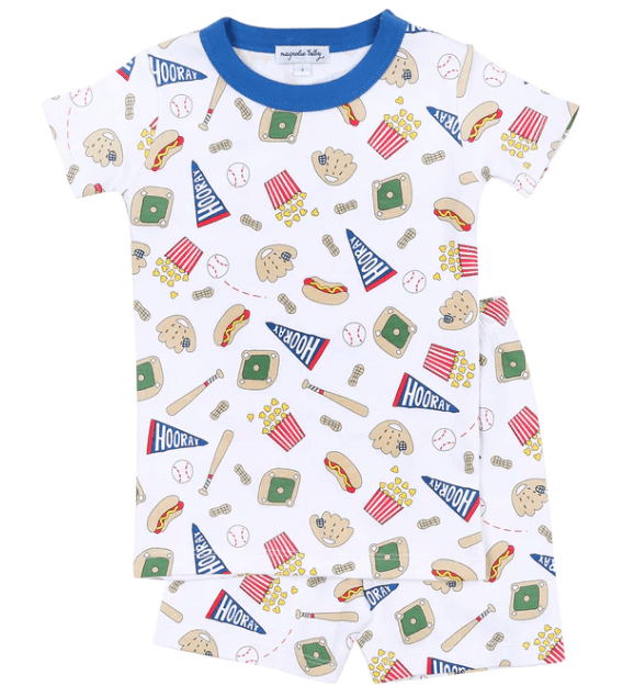 Magnolia Baby Little Boys Blue Hurray for Baseball Short Pajamas