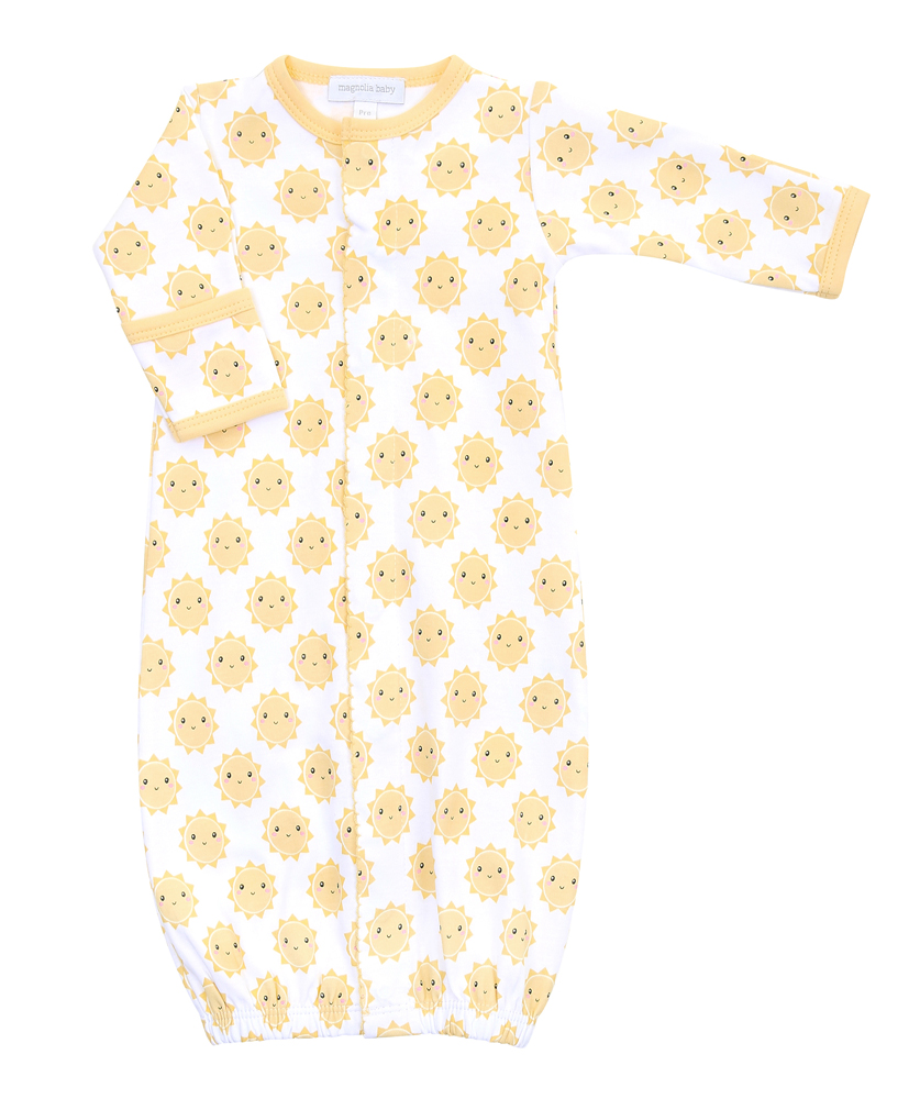 Magnolia Baby Boys / Girls Yellow Sunshine Printed Converter Gown