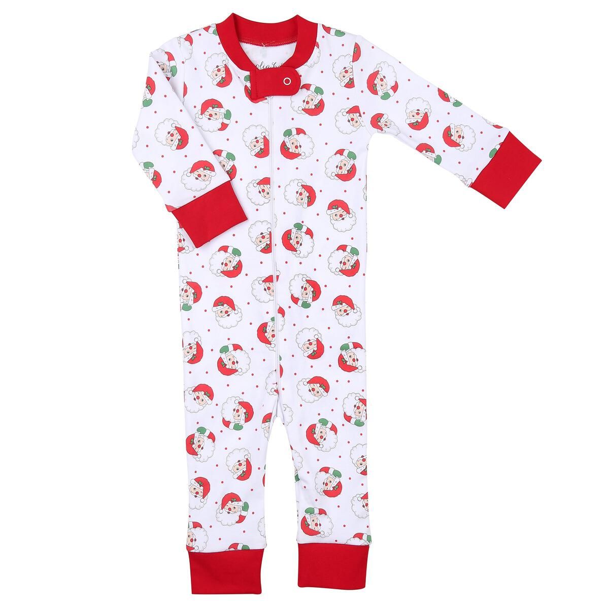 Magnolia Baby Winking Santa Christmas Zipper Pajamas