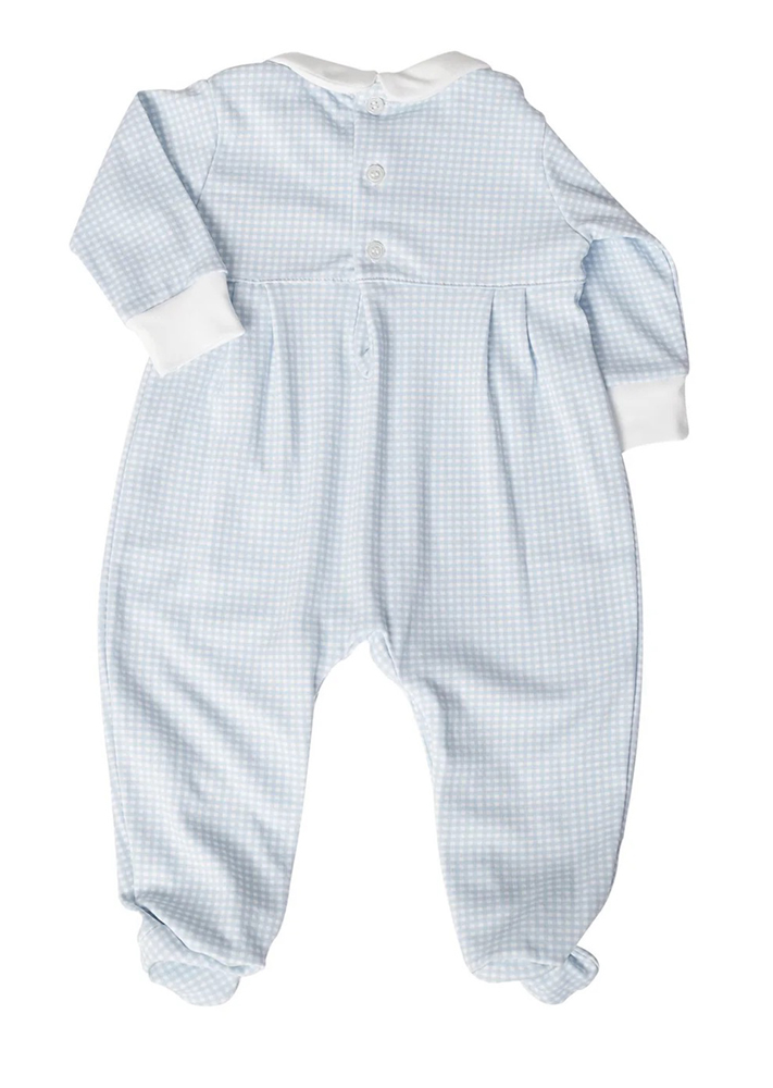 Nellapima Baby Boys / Girls Smocked Gingham Footie Blue