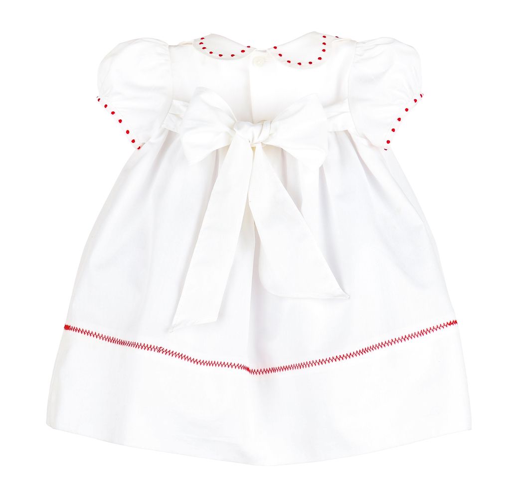 Sophie & Lucas Girls White Peppermint Whimsy Christmas Dress