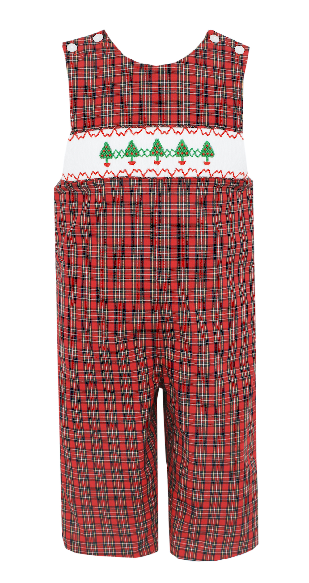 Petit Bebe Baby / Toddler Boys Red Holiday Plaid Smocked Christmas