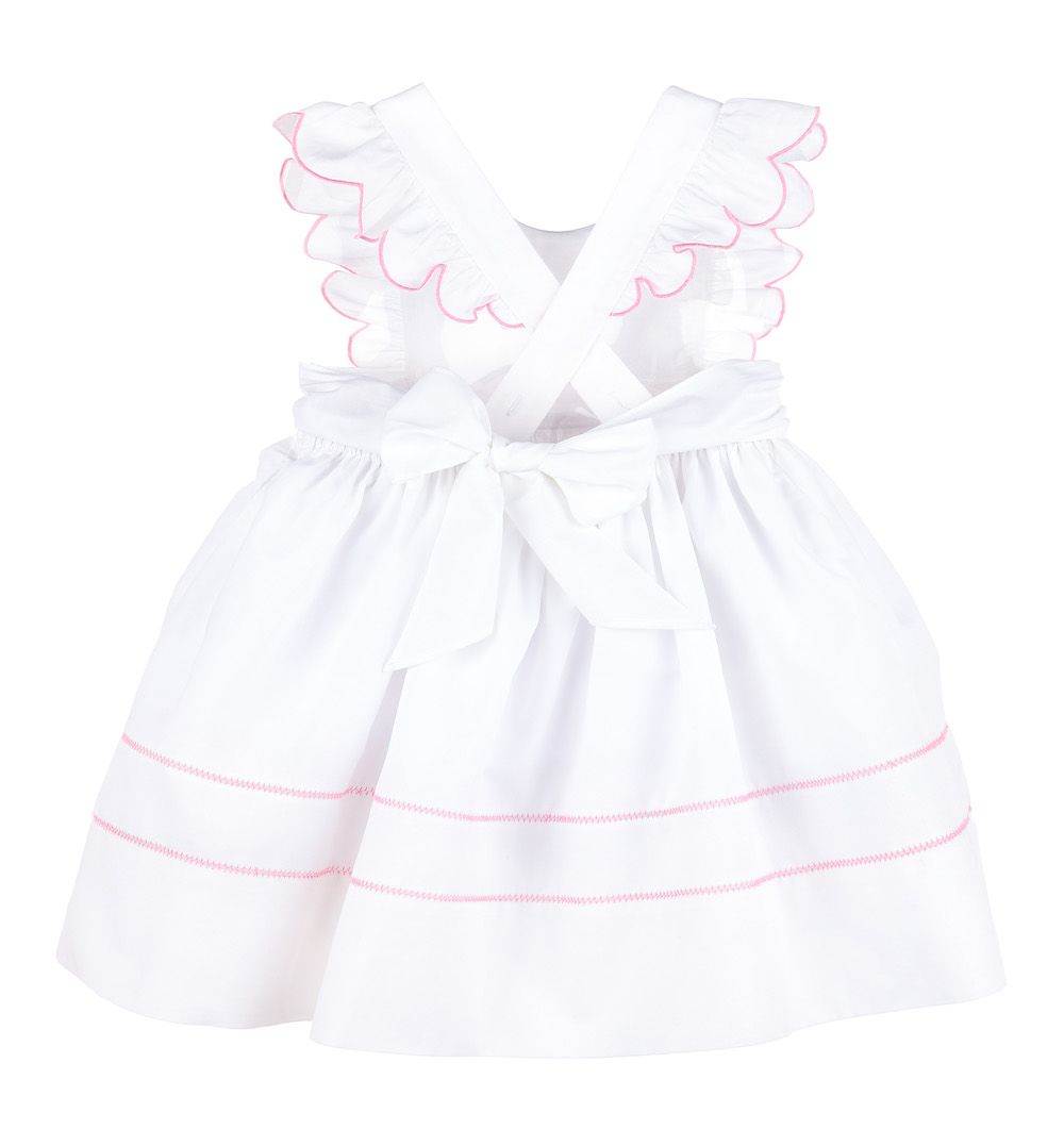 Sophie & Lucas Girls White Sunny Spring Broderie Dress